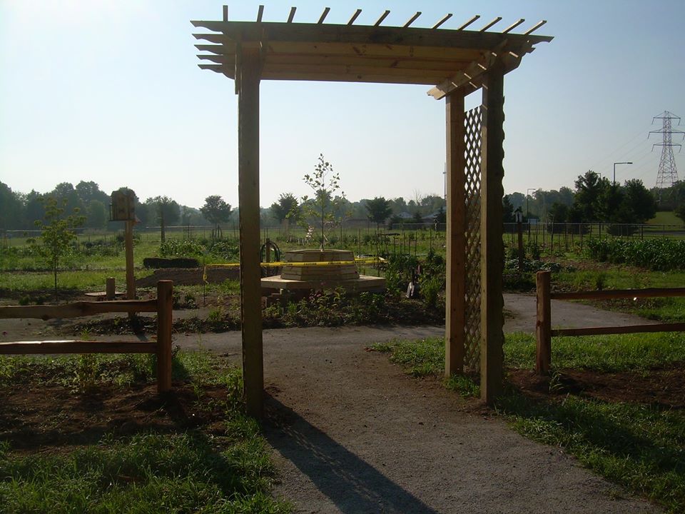 community garden pergola arch way